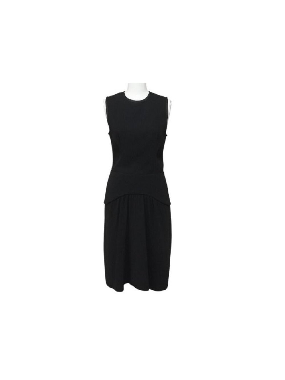 Prada Sleeveless Dress Pleated Midi Length Black